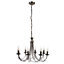 Inlight Freesia Brushed Satin Metal Pewter effect 8 Lamp LED Chandelier Ceiling light