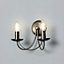Inlight Freesia Pewter effect Wired LED Wall light