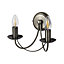 Inlight Freesia Pewter effect Wired LED Wall light