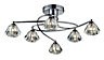Inlight Gara Classic Brushed Glass & metal Chrome effect 6 Lamp Ceiling light
