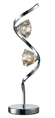 Inlight Gara Cut glass Matt Chrome effect Halogen Table lamp