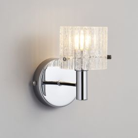 Inlight Genie Transparent Chrome effect Bathroom Wall light