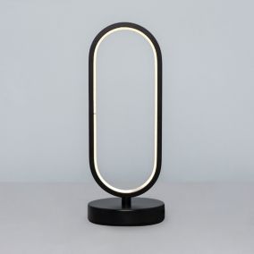 Inlight Glebe Gloss Black Integrated LED Oval Table lamp