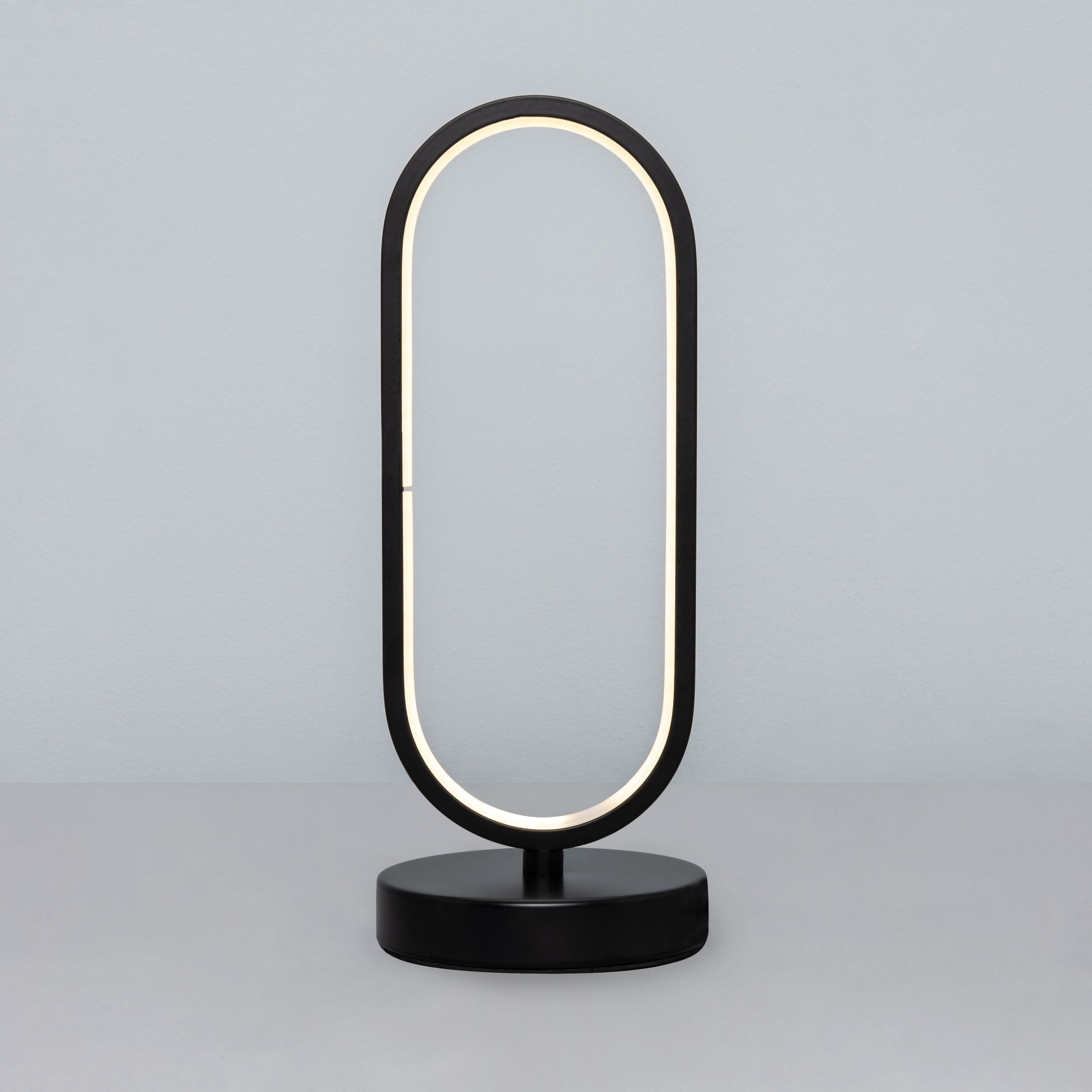 Inlight Glebe Oval Gloss Black Integrated LED Table lamp