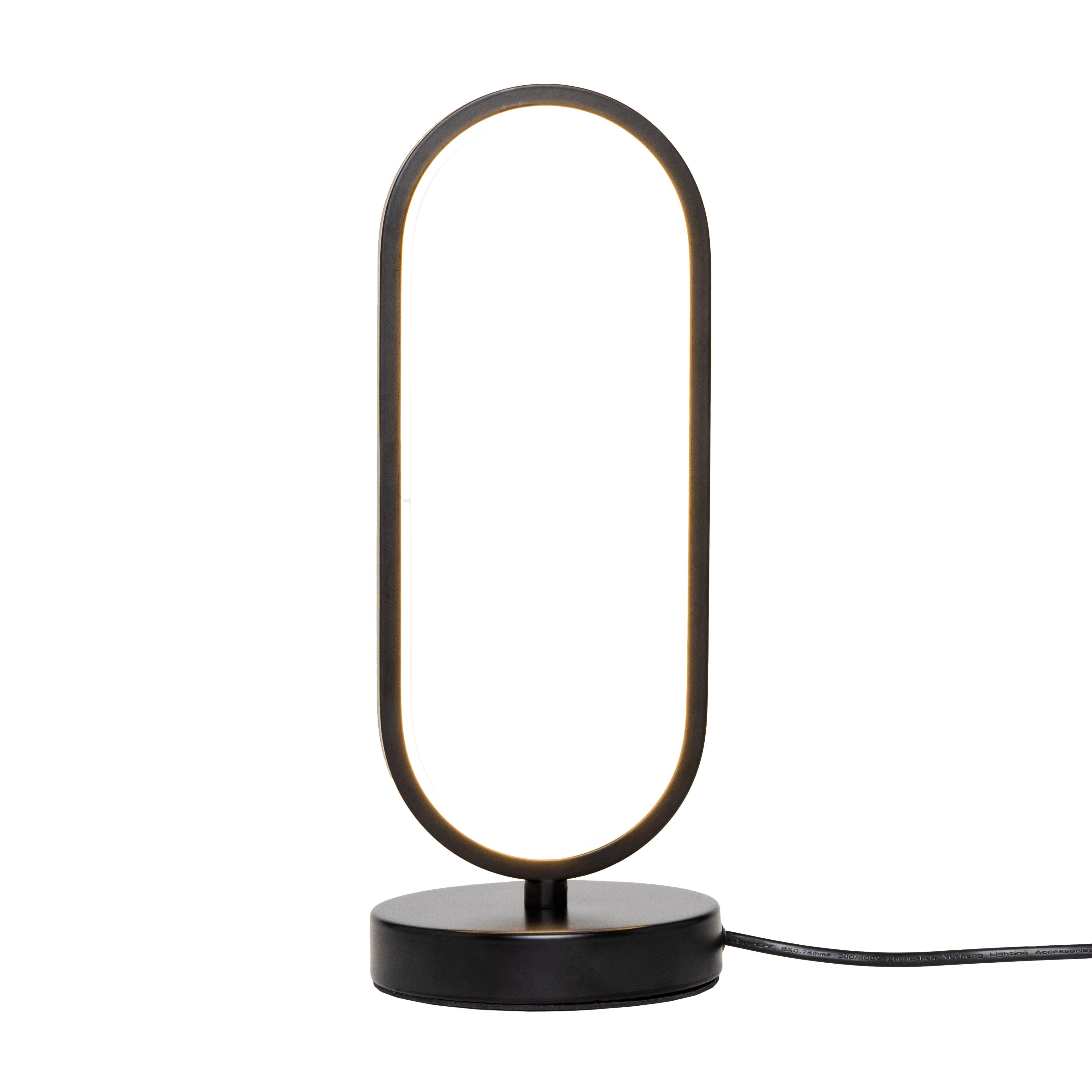Inlight Glebe Oval Gloss Black Integrated LED Table lamp
