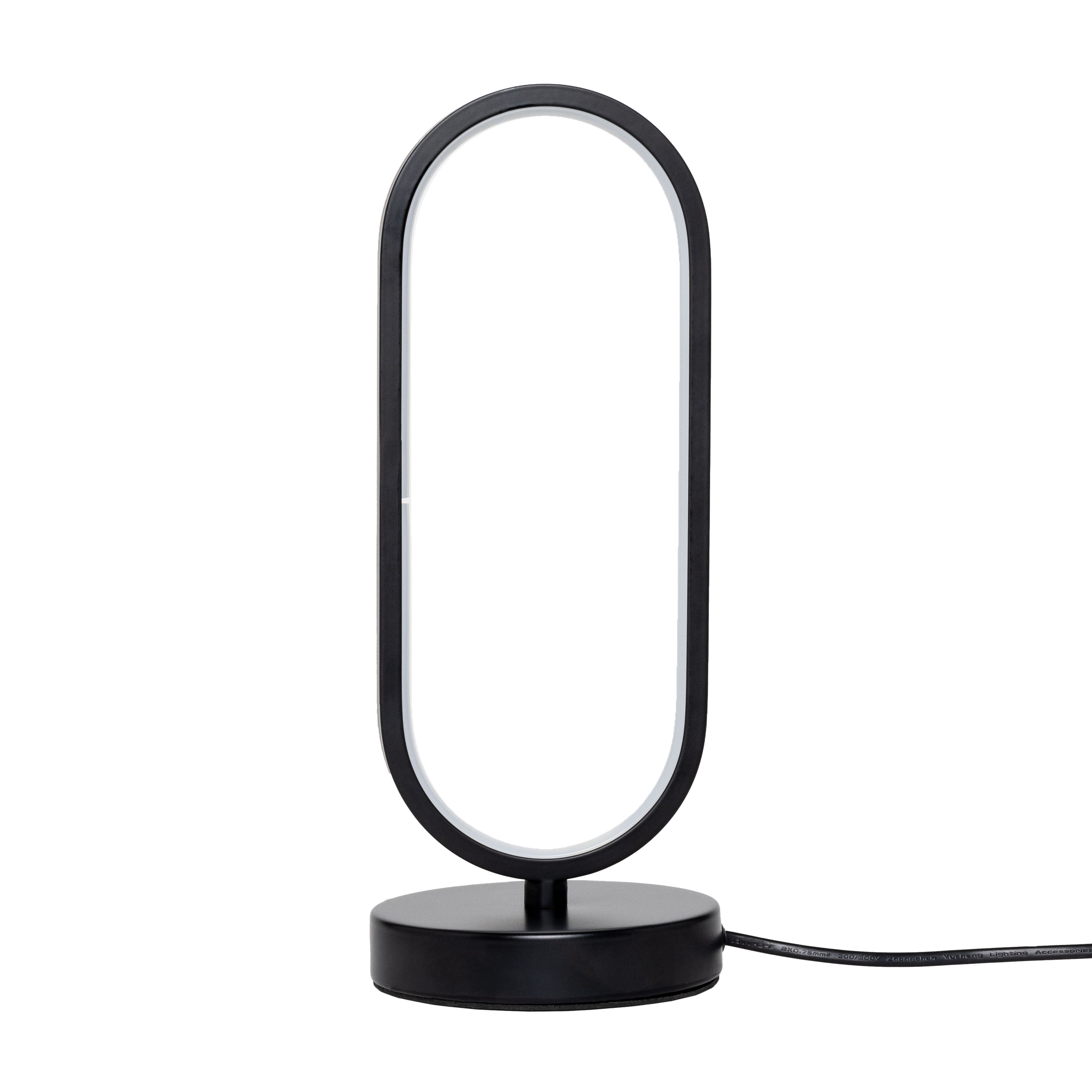 Inlight Glebe Oval Gloss Black Integrated LED Table lamp