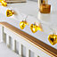 Inlight Gold glass heart Battery-powered Warm white 10 LED Indoor String lights
