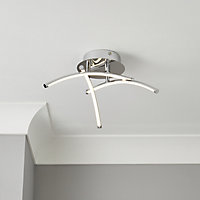 Inlight Gulf modern Plastic & steel Chrome effect Bathroom Ceiling light