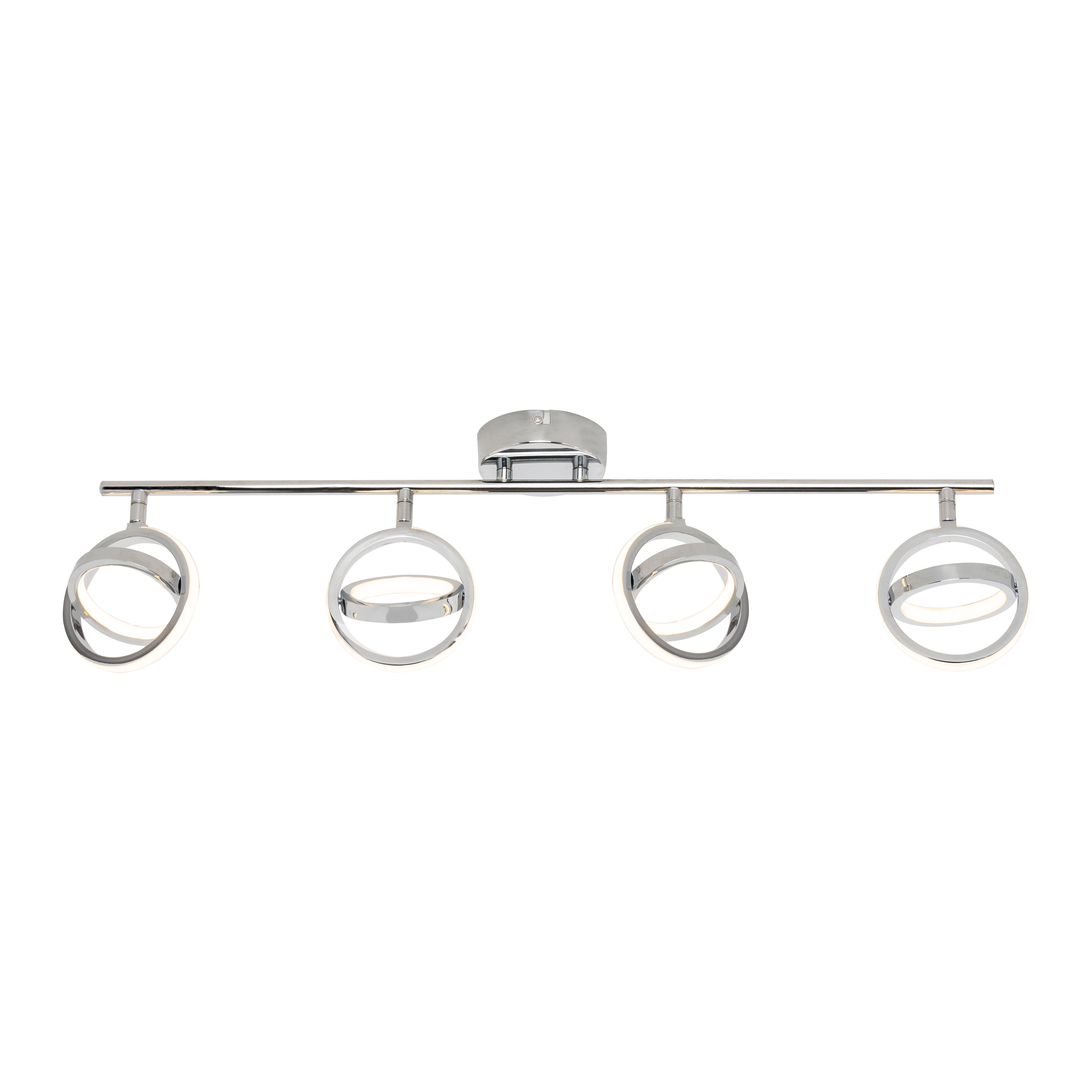 Inlight Hayes Acrylic & iron Chrome effect LED Ceiling light