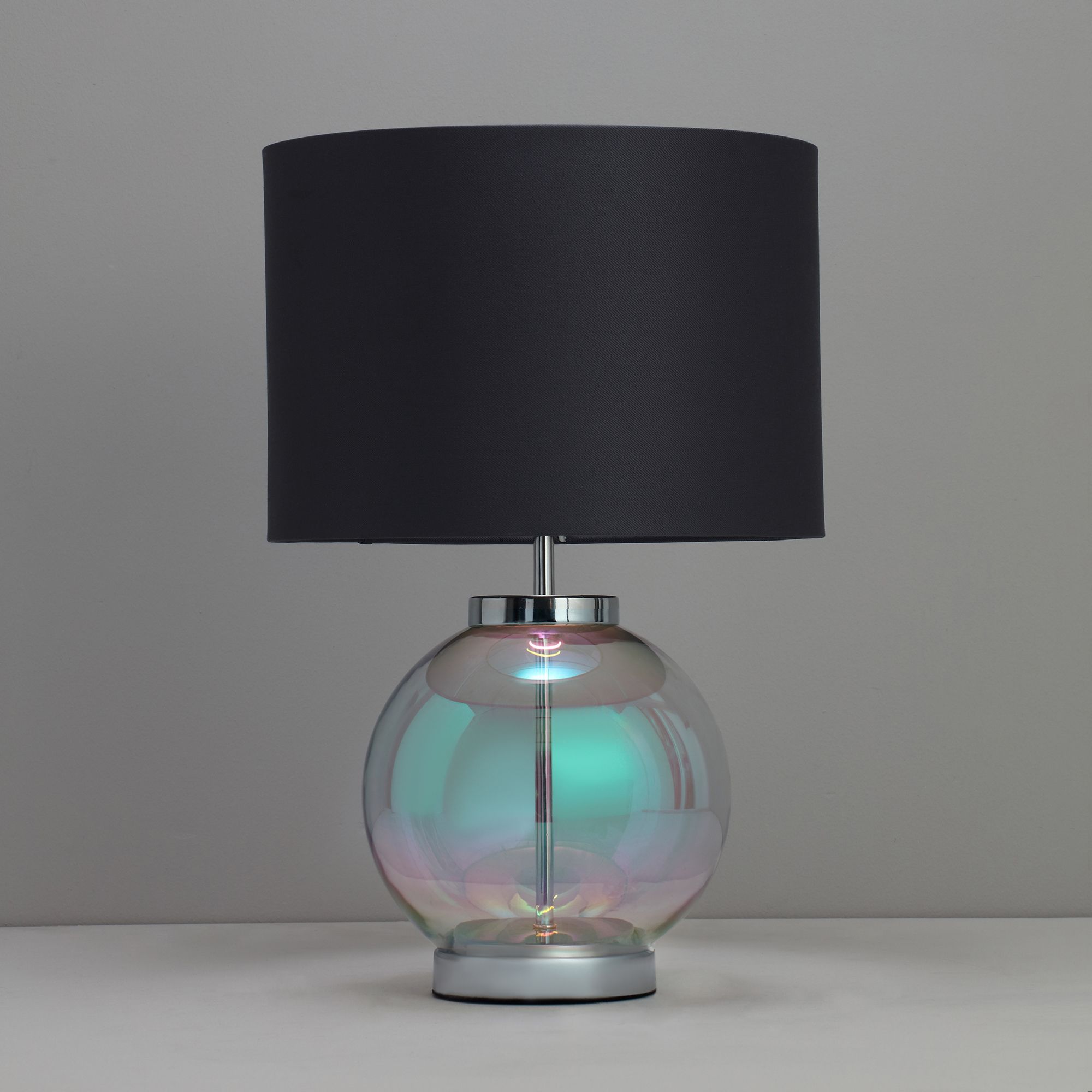 Iridescent glass hot sale table lamp