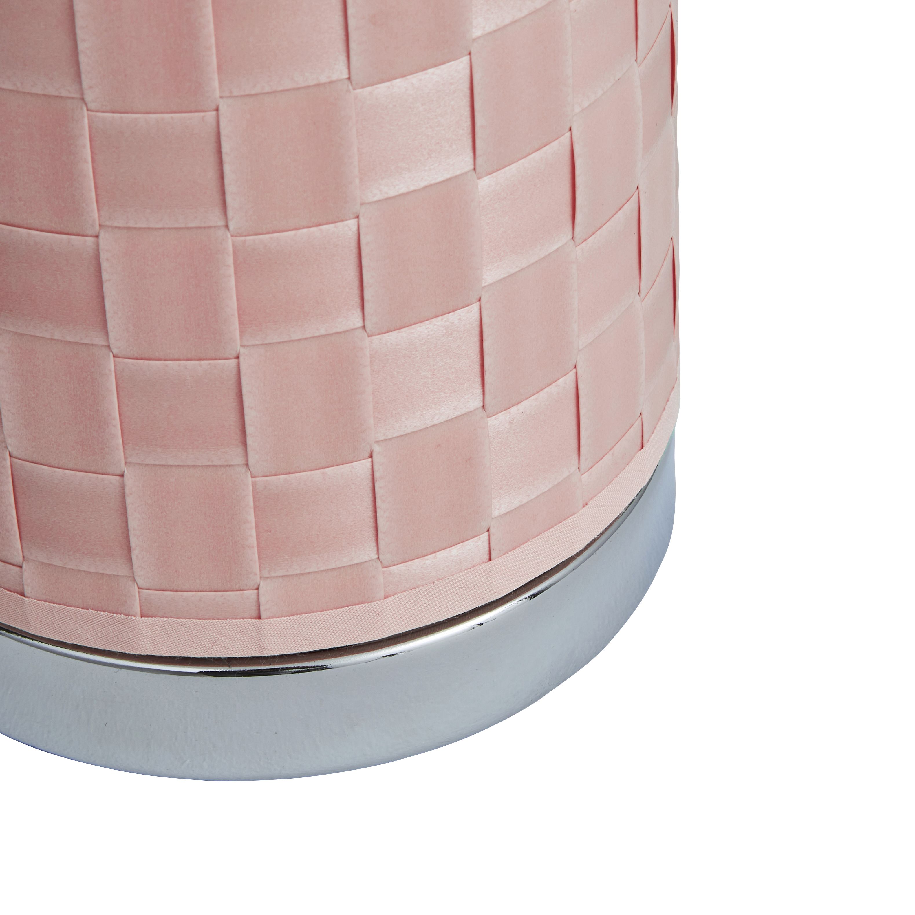 Inlight Hektor Cylinder Polished Pink Woven effect Table lamp
