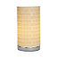 Inlight Hektor Woven Polished Ivory Cylinder Table lamp