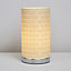 Inlight Hektor Woven Polished Ivory Cylinder Table lamp