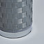 Inlight Hektor Woven Polished silver effect Cylinder Table lamp