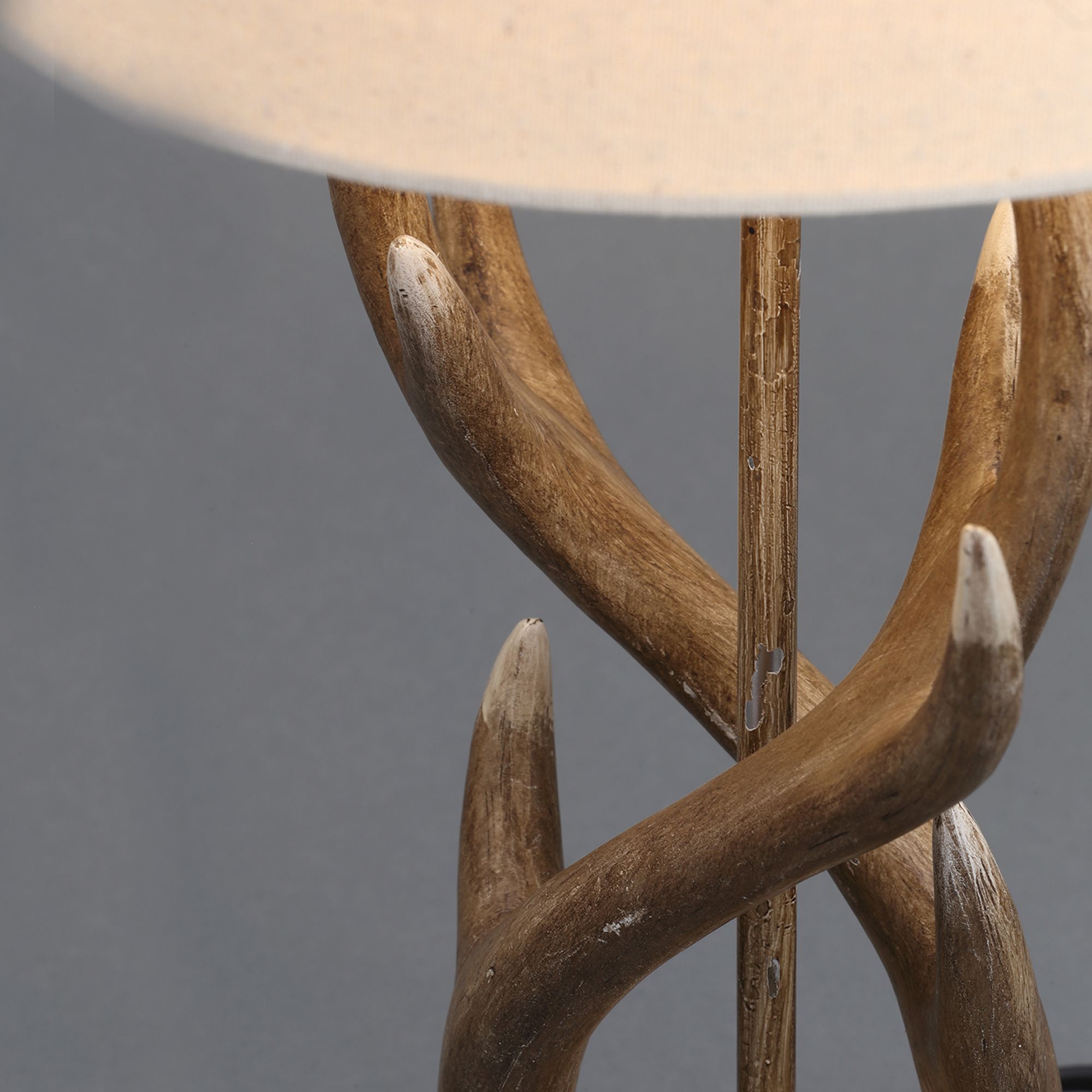 Inlight Hela Antler Matt Wood effect Table lamp