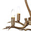 Inlight Hela Pendant Polyresin & steel Wood effect 5 Lamp Ceiling light