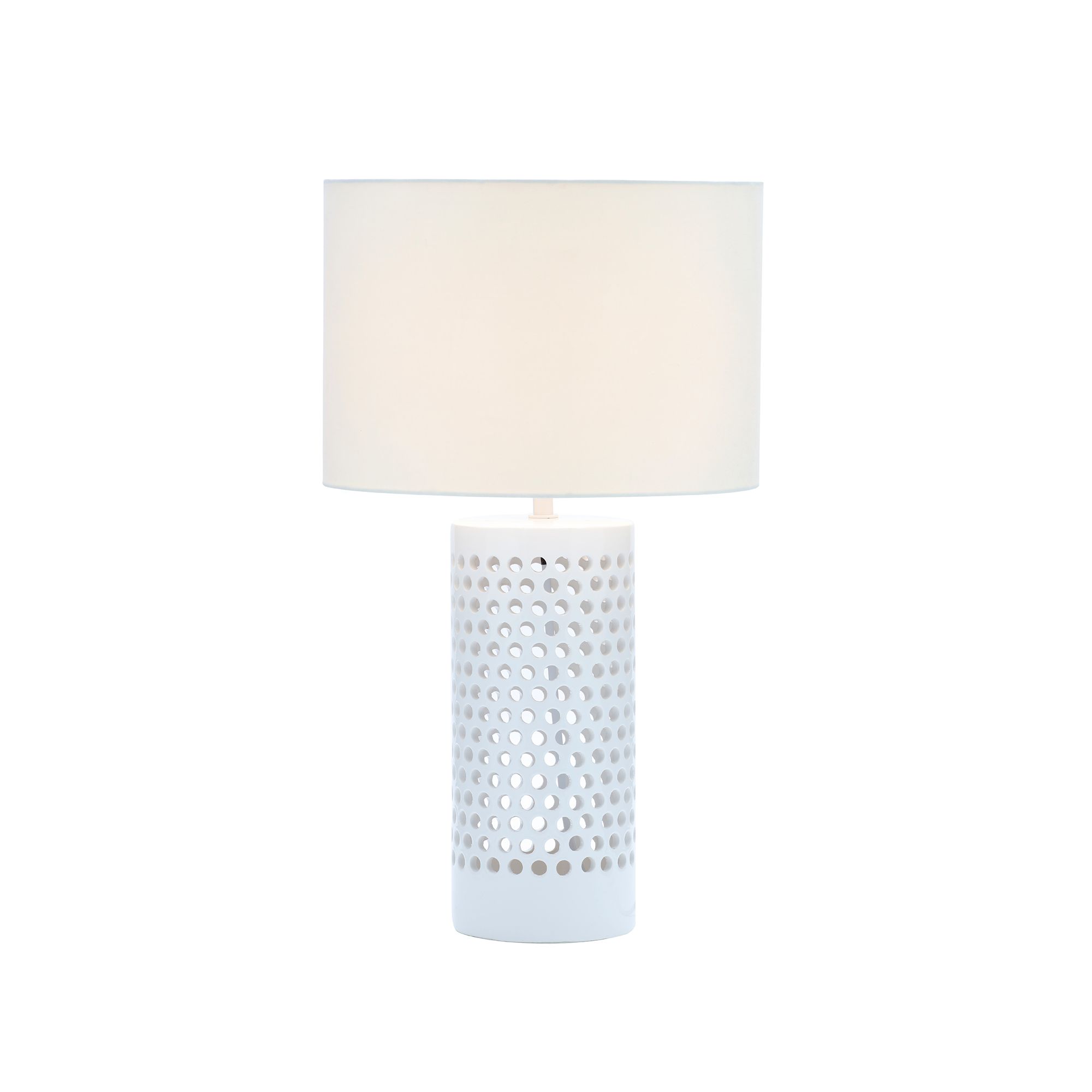 Inlight Helike Ceramic White Cylinder Table light