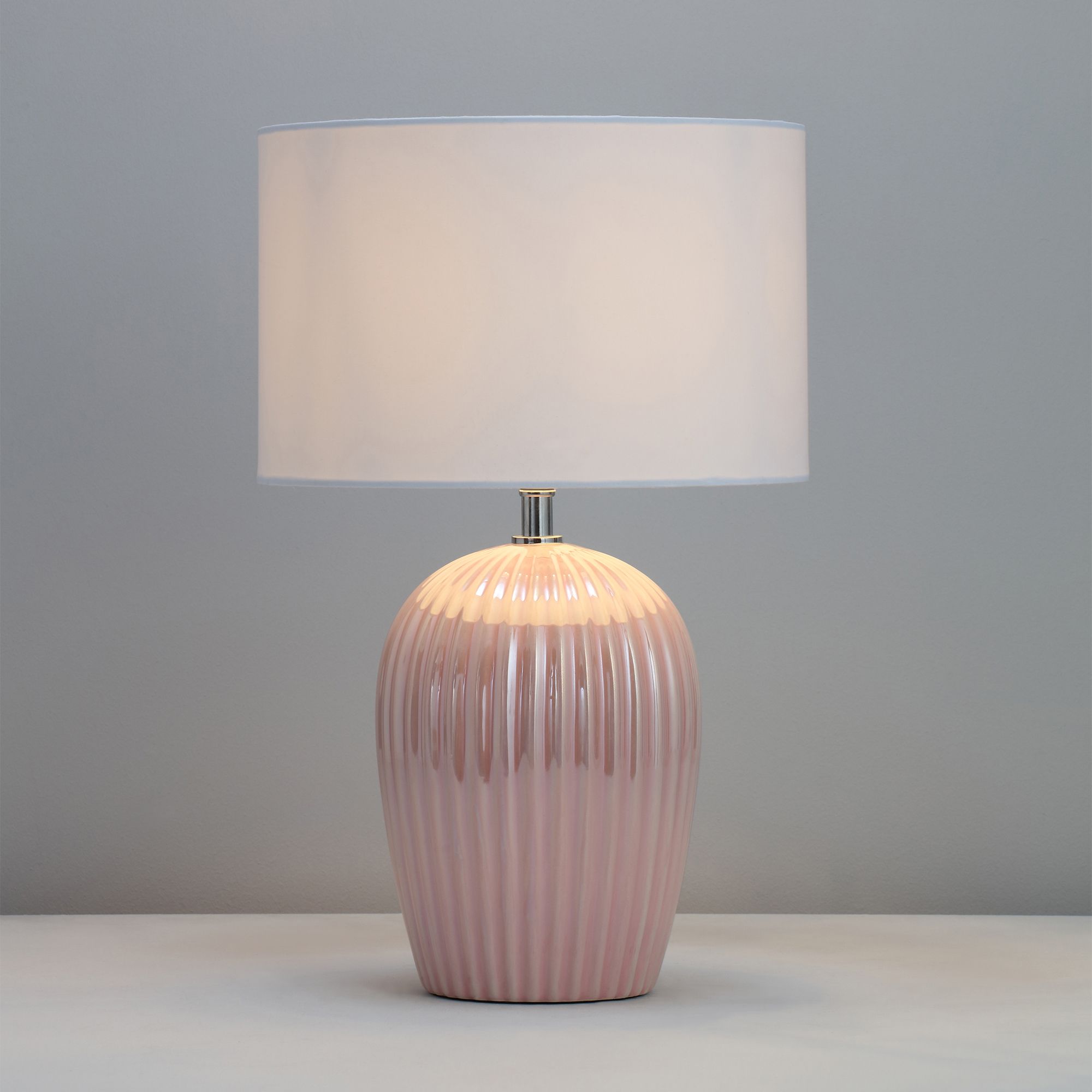 Bedside lamps blush store pink