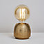Inlight Hidal Embossed Gold effect Cylinder Table lamp