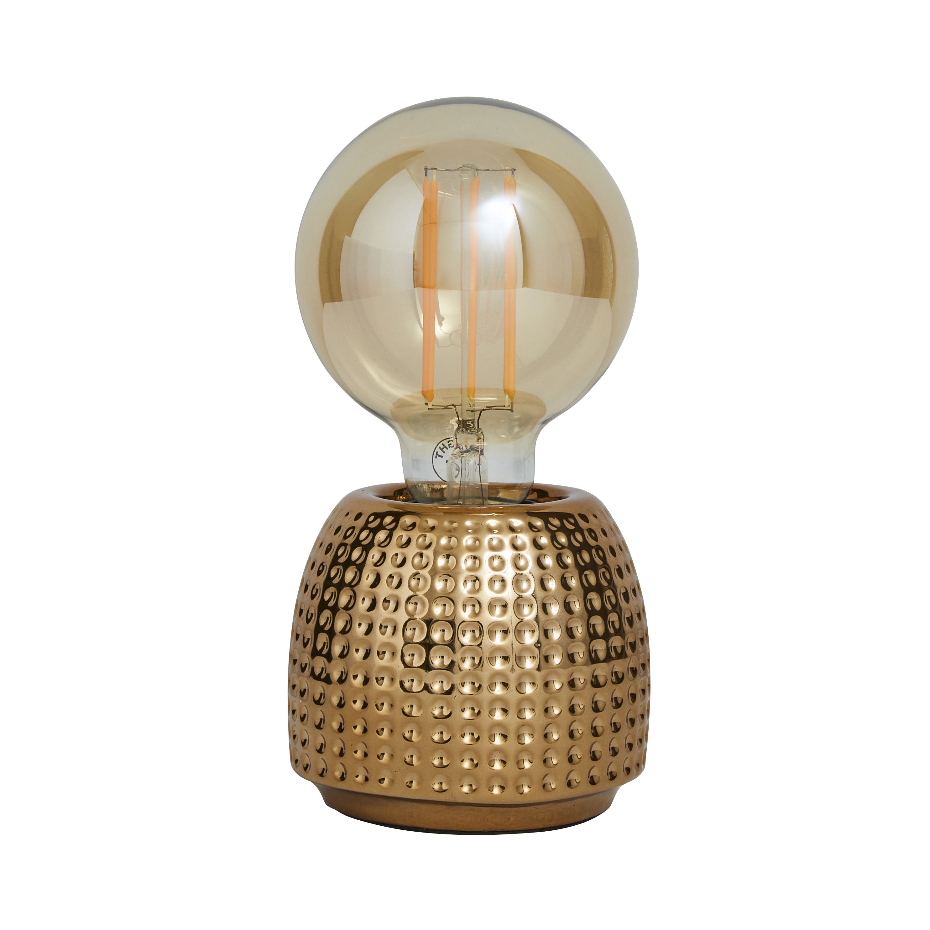 Inlight Hidal Embossed Gold effect Cylinder Table lamp
