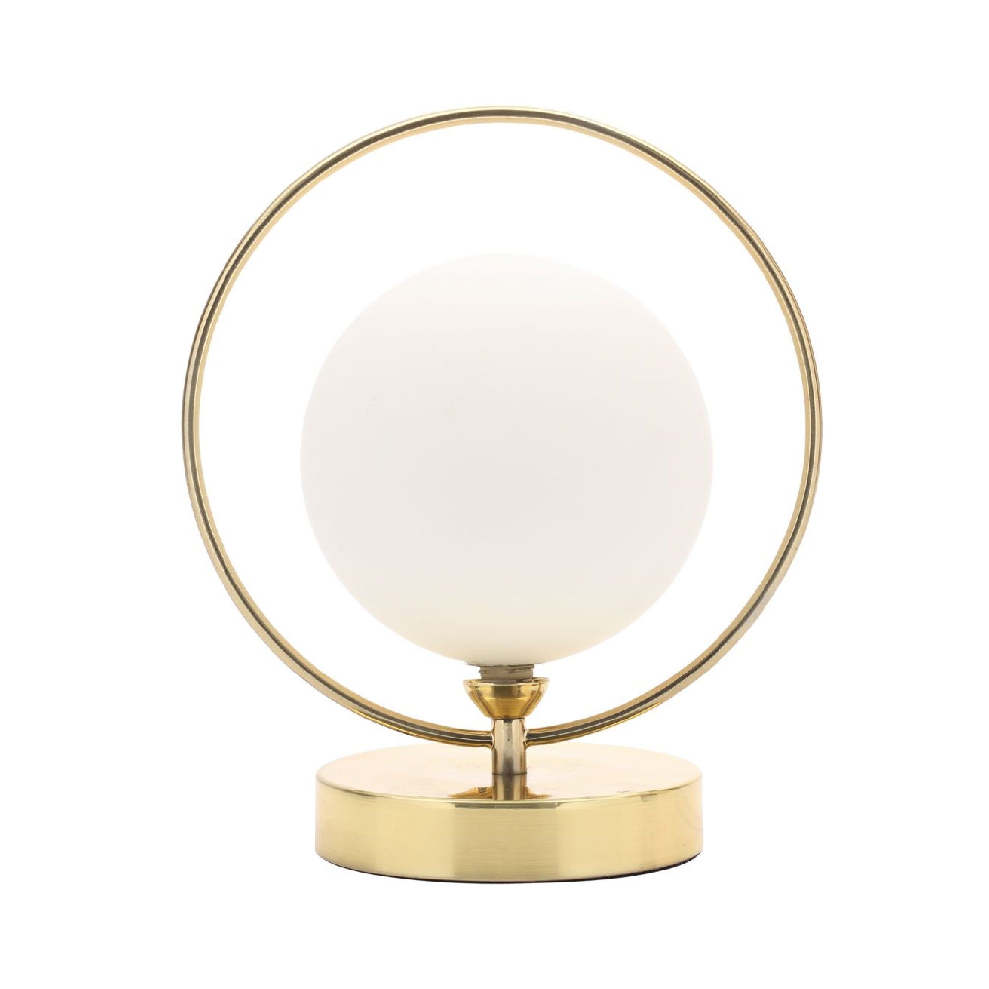 Inlight Holt Hoop Satin Brass & opal Table lamp