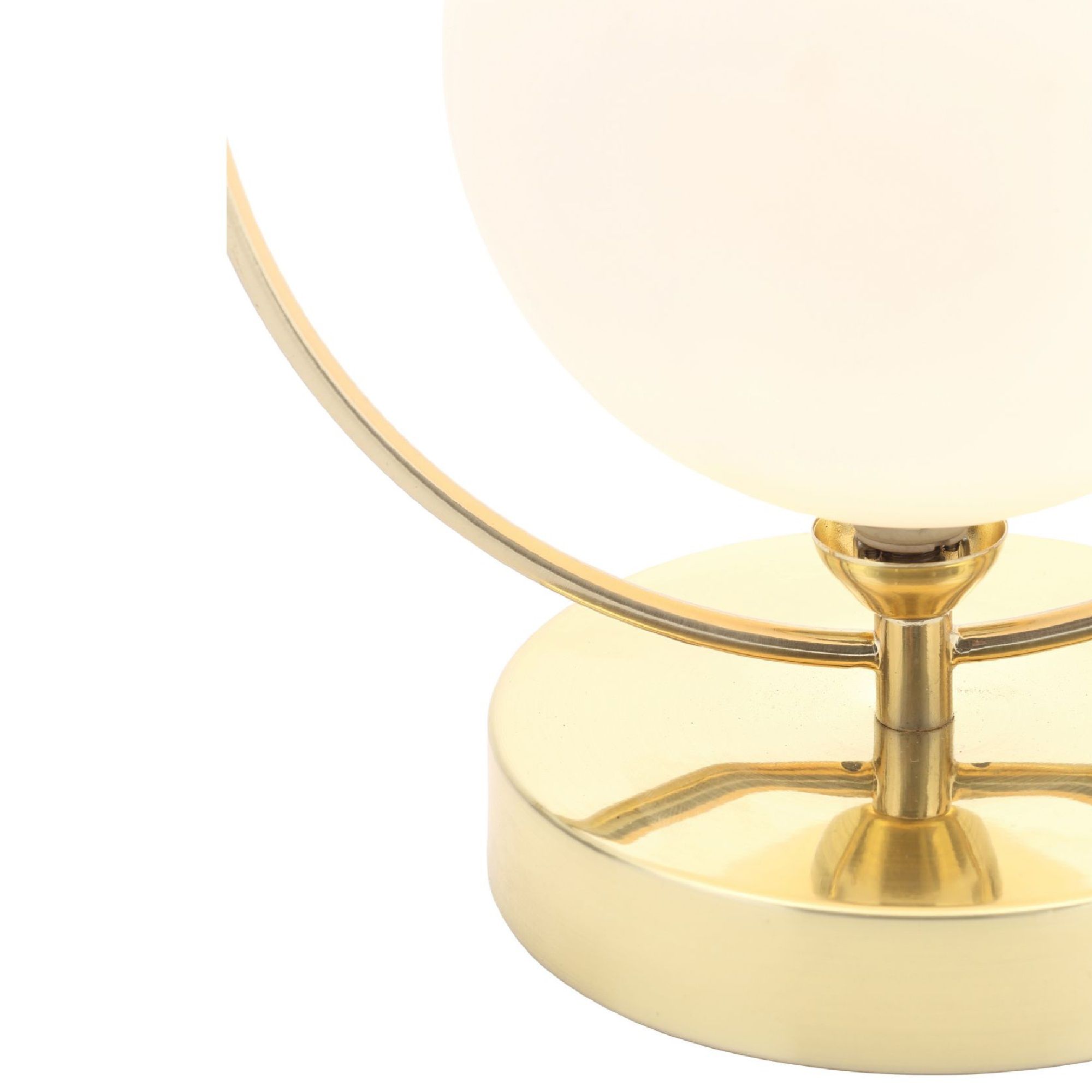 Inlight Holt Hoop Satin Brass & opal Table lamp