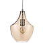 Inlight Honor Pendant Glass & metal champagne Antique brass effect Ceiling light