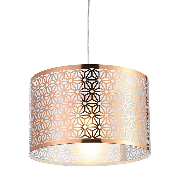 Inlight Hyperion Copper Effect Laser, Copper Coloured Lamp Shades For Bedroom