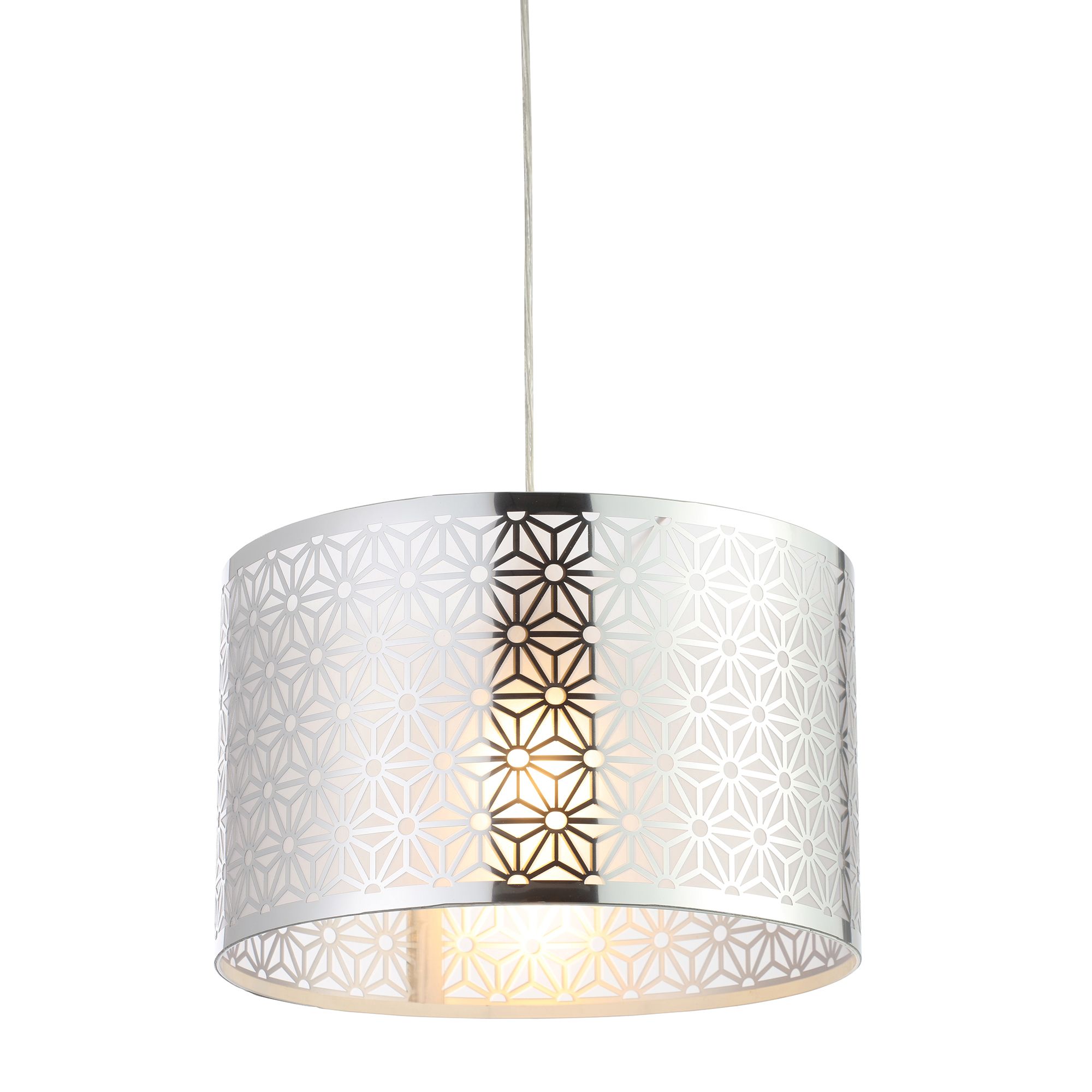 White and deals silver lampshade