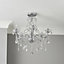 Inlight Intelli Chandelier Glass & steel Transparent Chrome effect 5 Lamp Bathroom LED Ceiling light