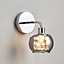 Inlight Intra Beaded Smoke Chrome effect Bathroom LED Wall light