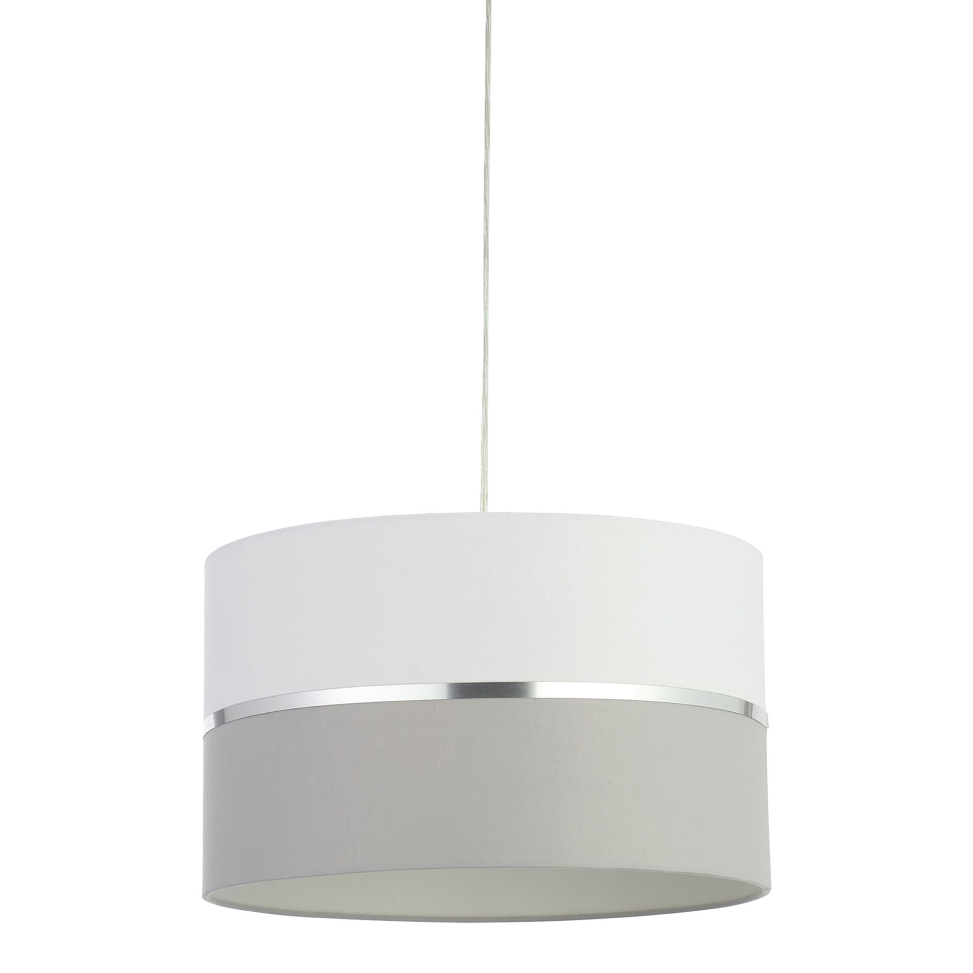 Inlight Isonoe Grey & white Drum Cylinder Light shade (D)40cm