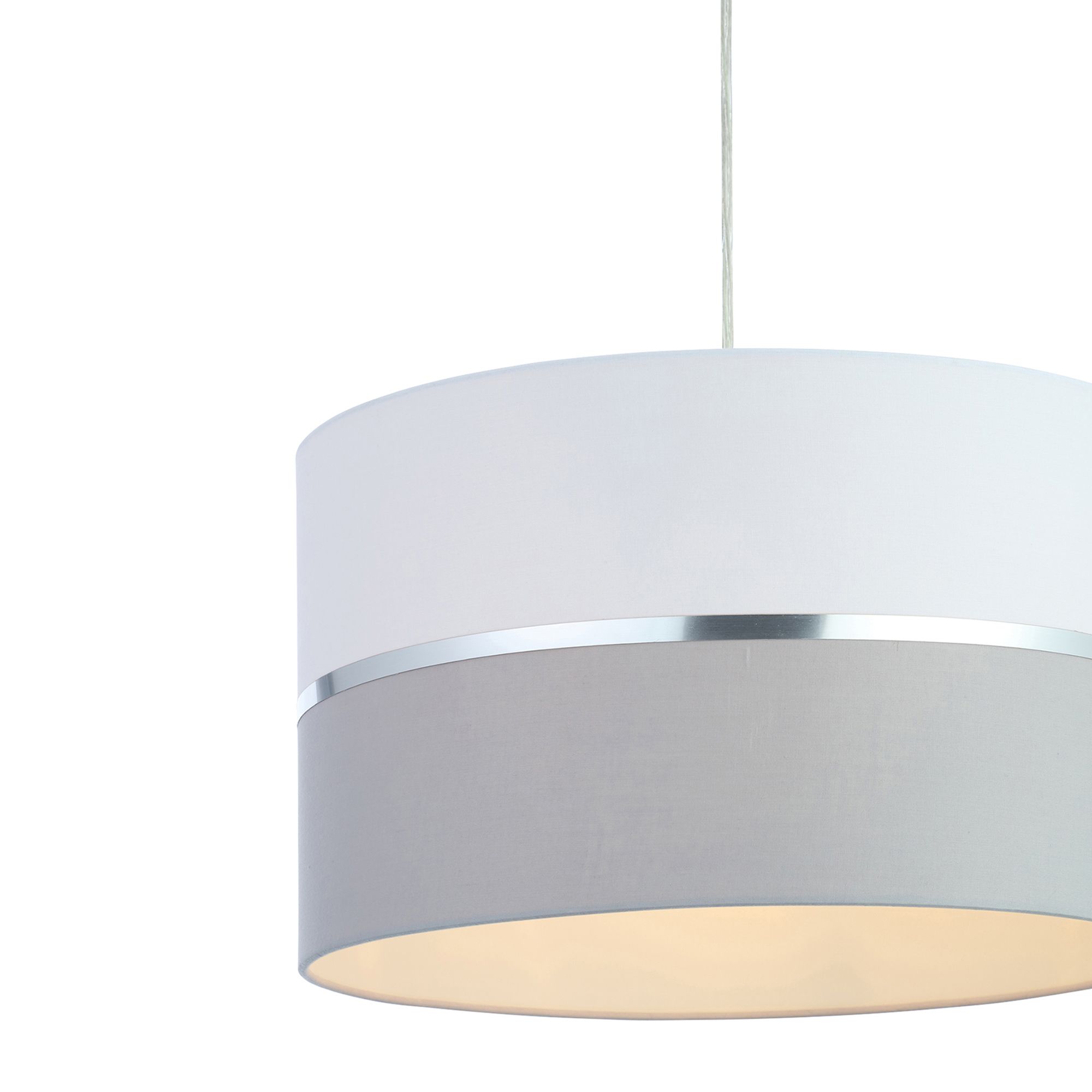 Inlight Isonoe Grey & white Drum Cylinder Light shade (D)40cm