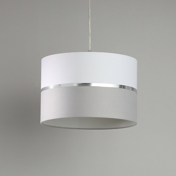 Inlight Isonoe Grey White Drum Light, Grey Drum Lampshade For Table Lamp