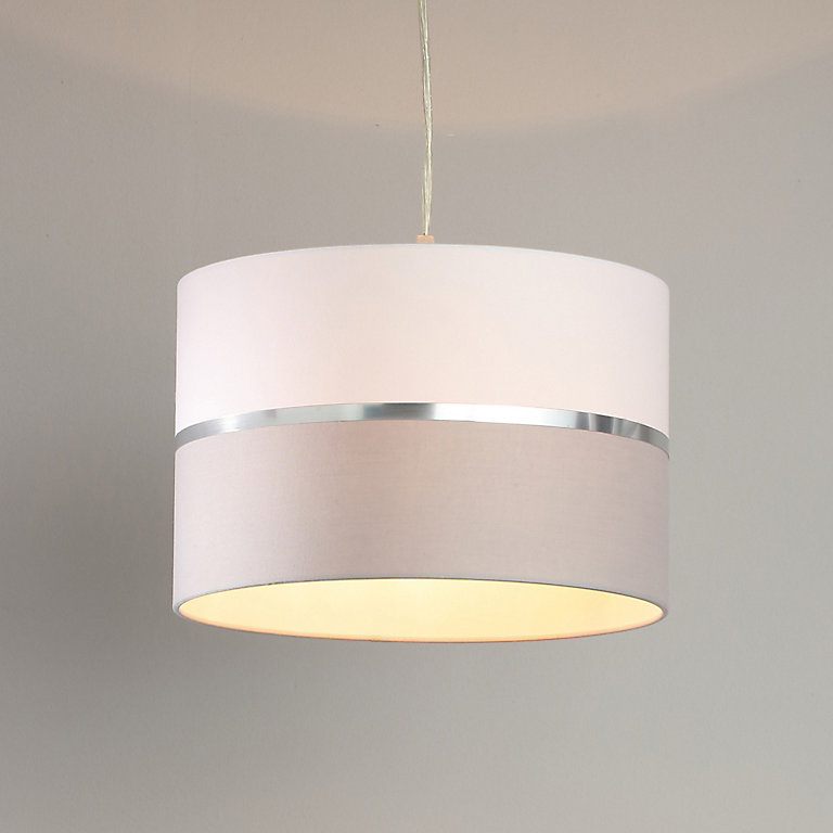 Inlight Isonoe Grey White Drum Light, How To Make Light Shades For Ceiling