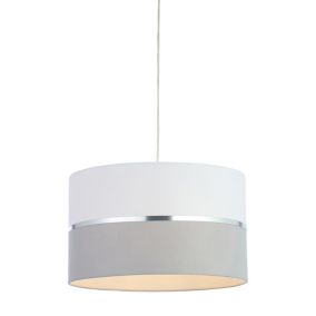 Inlight Isonoe Grey & white Drum Light shade (D)40cm