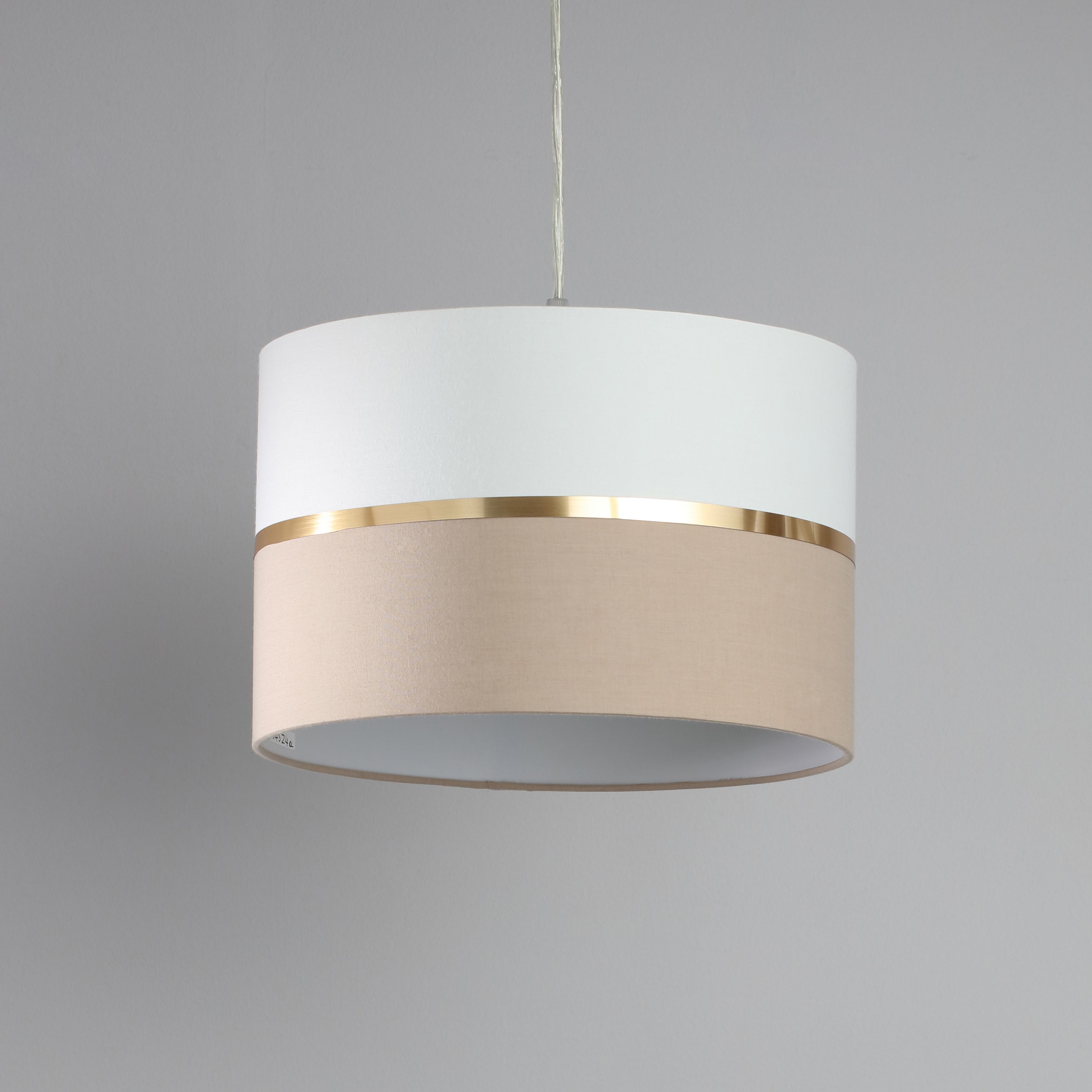 Inlight Isonoe Ivory & mocha Drum Cylinder Light shade (D)30cm