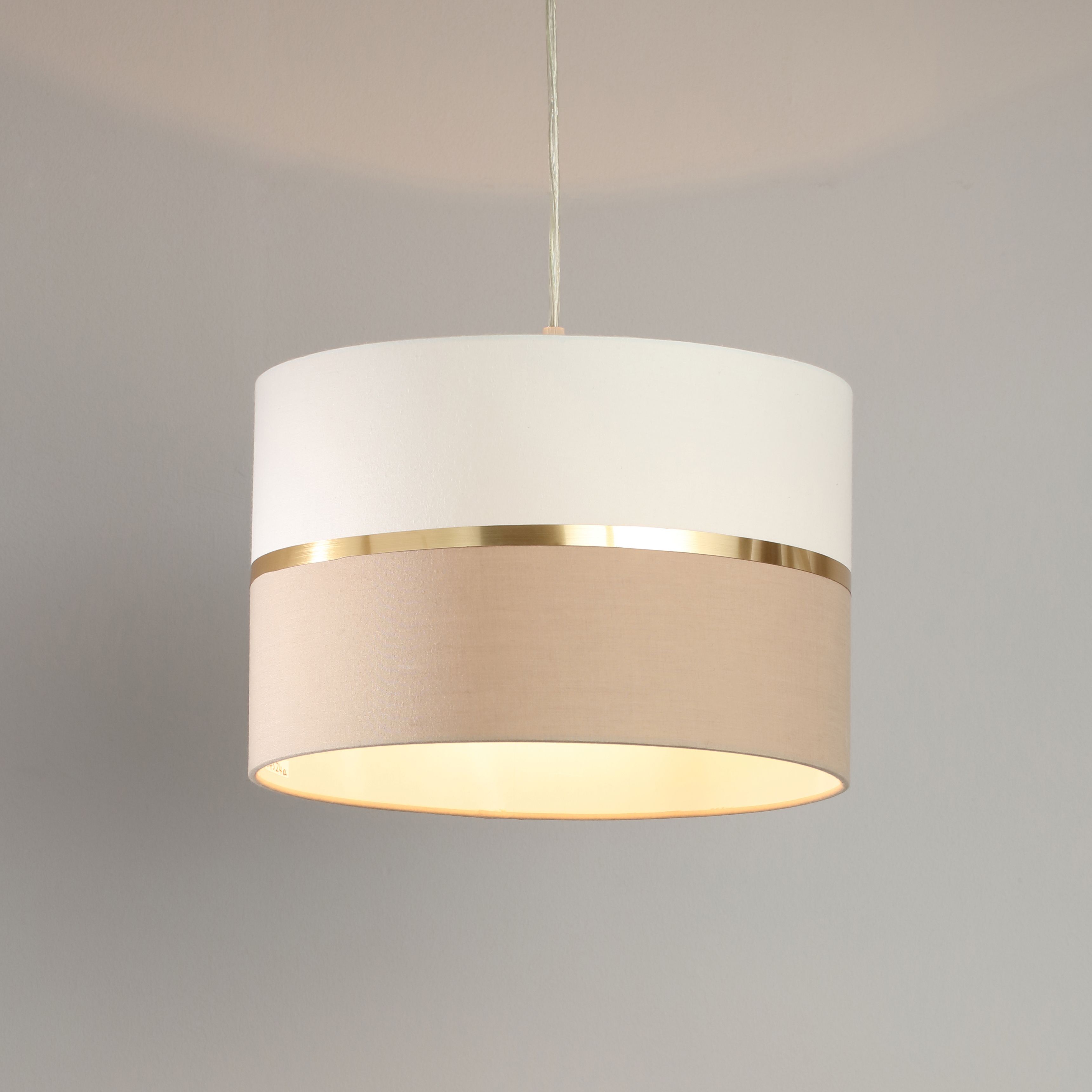 Inlight Isonoe Ivory & mocha Drum Cylinder Light shade (D)30cm