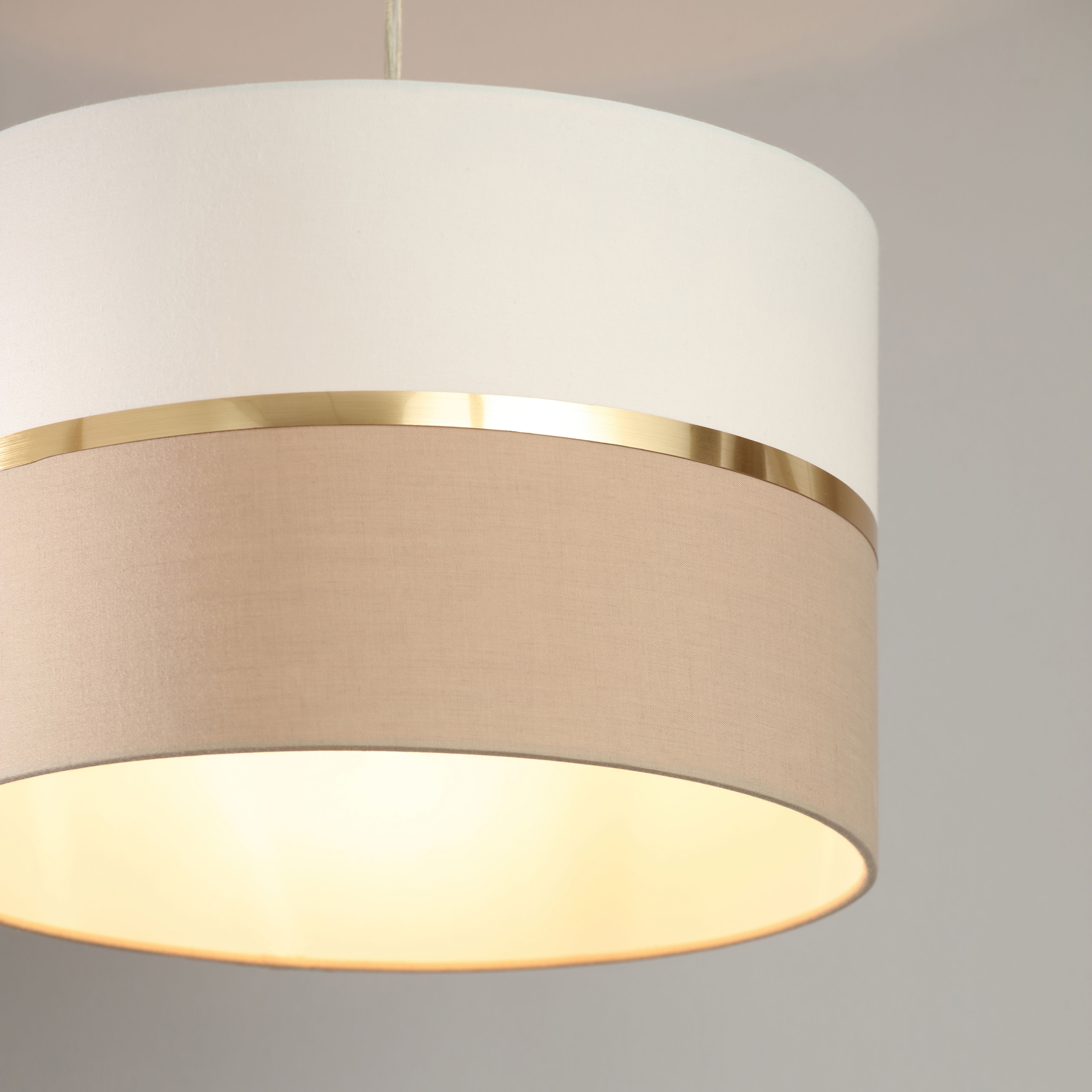 Inlight Isonoe Ivory & mocha Drum Cylinder Light shade (D)30cm