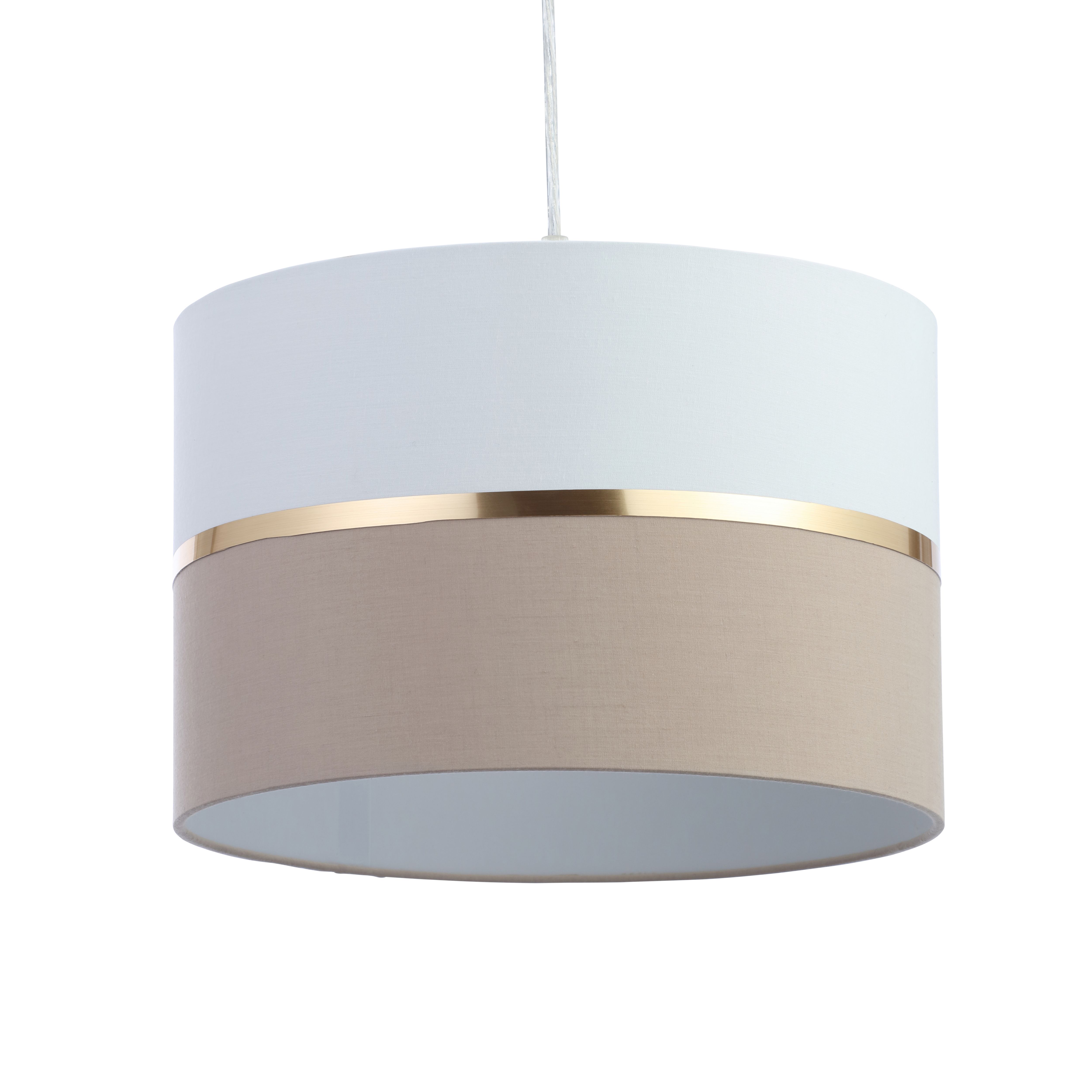 Inlight Isonoe Ivory & mocha Drum Cylinder Light shade (D)30cm