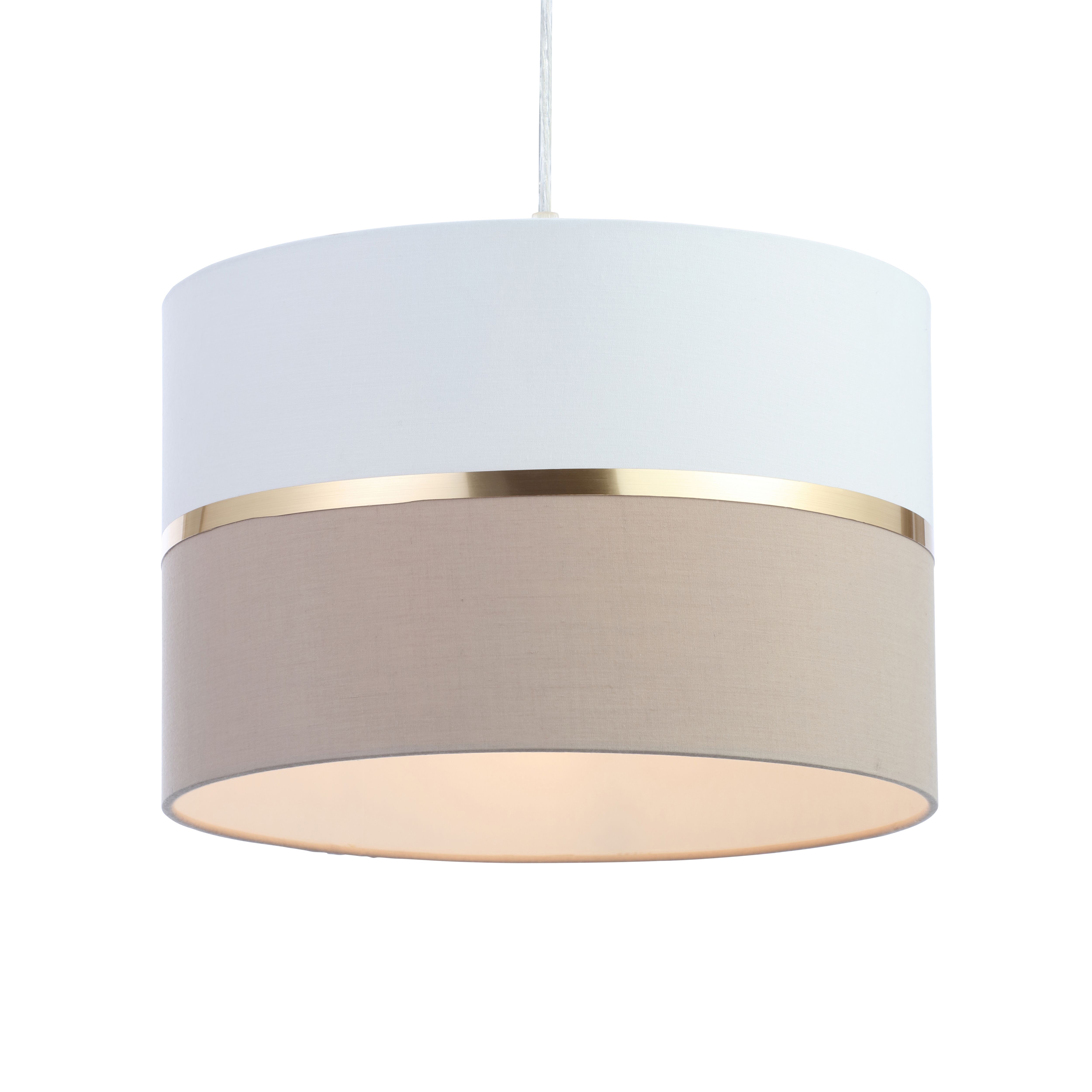 Inlight Isonoe Ivory & mocha Drum Cylinder Light shade (D)30cm