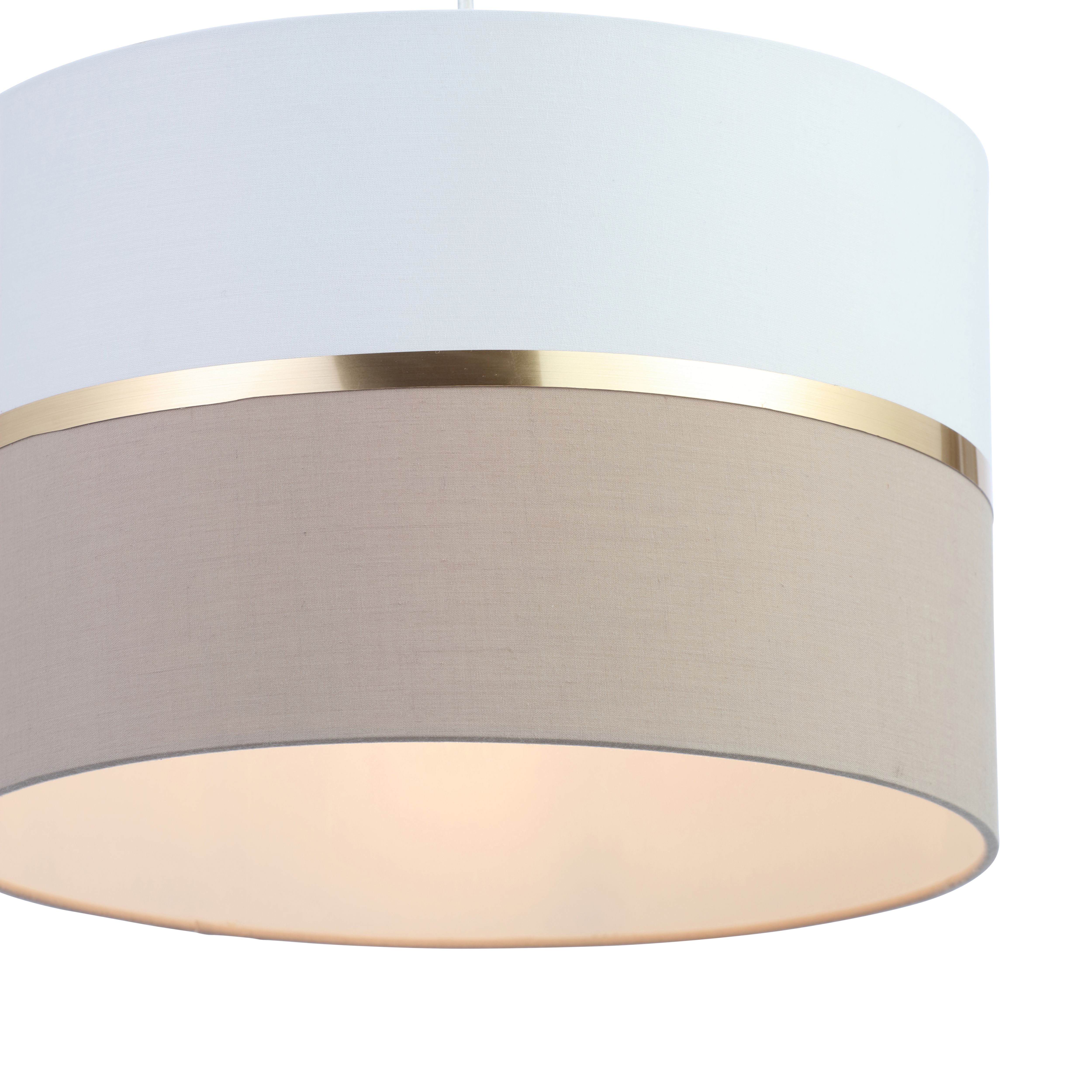 Inlight Isonoe Ivory & mocha Drum Cylinder Light shade (D)30cm