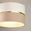 Inlight Isonoe Ivory & mocha Drum Light shade (D)30cm