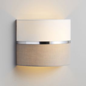 Inlight Isonoe Metallic band Grey & white Wired LED Wall light