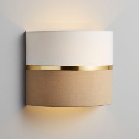 Inlight Isonoe Metallic band Ivory & mocha Wired LED Wall light