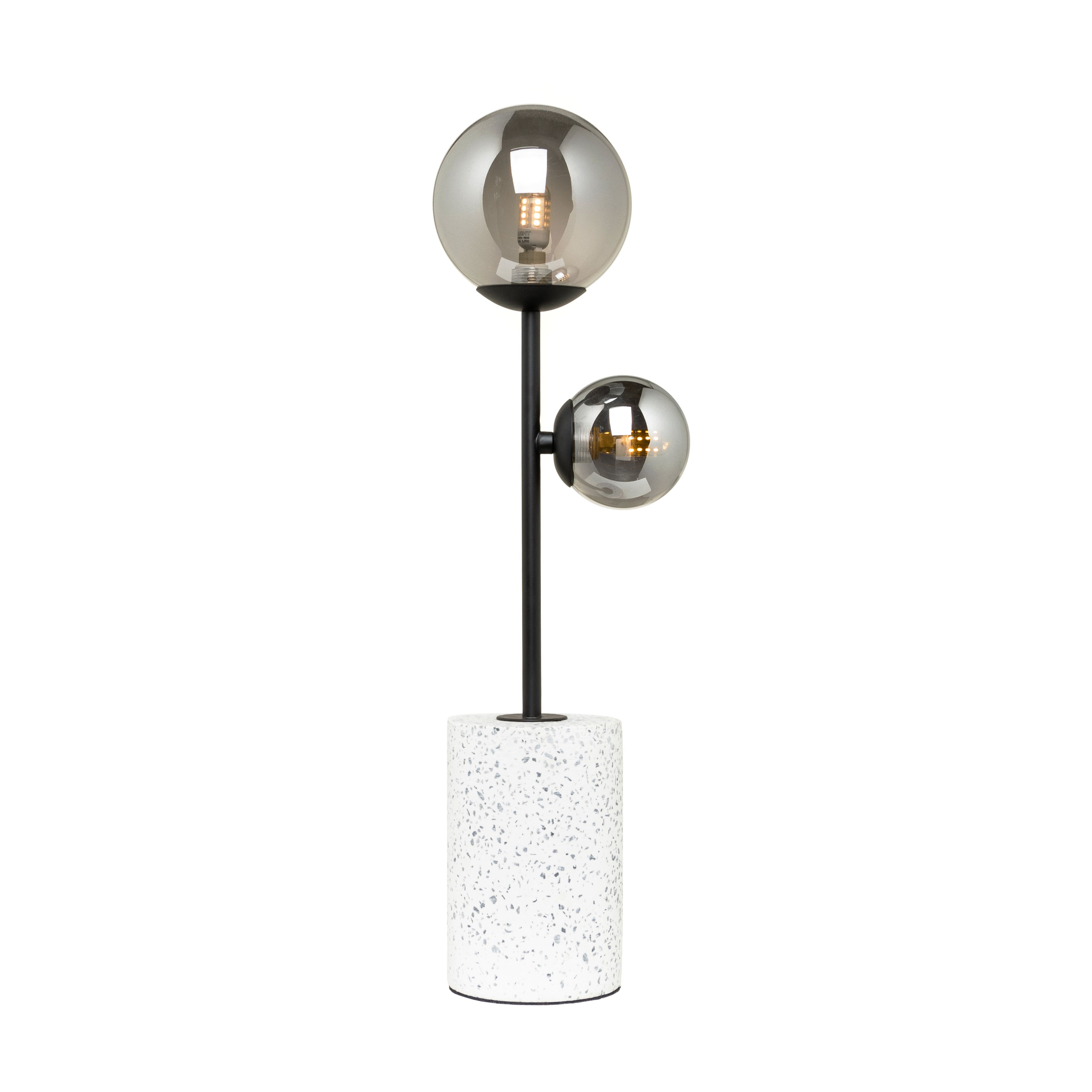Inlight Jade Brushed Satin Black smoke Marble effect Table lamp