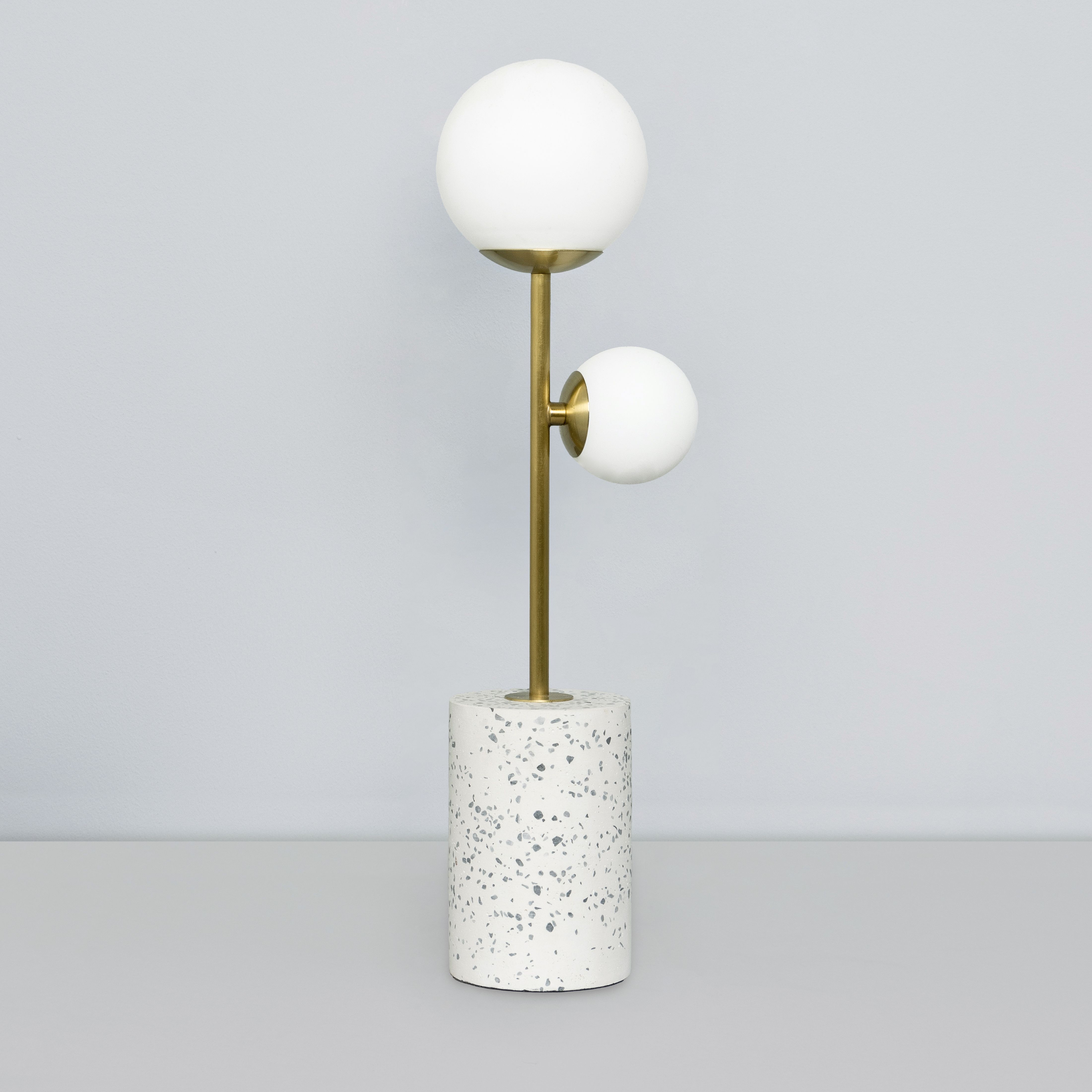 Inlight Jade Brushed Satin Opal Marble effect Table lamp