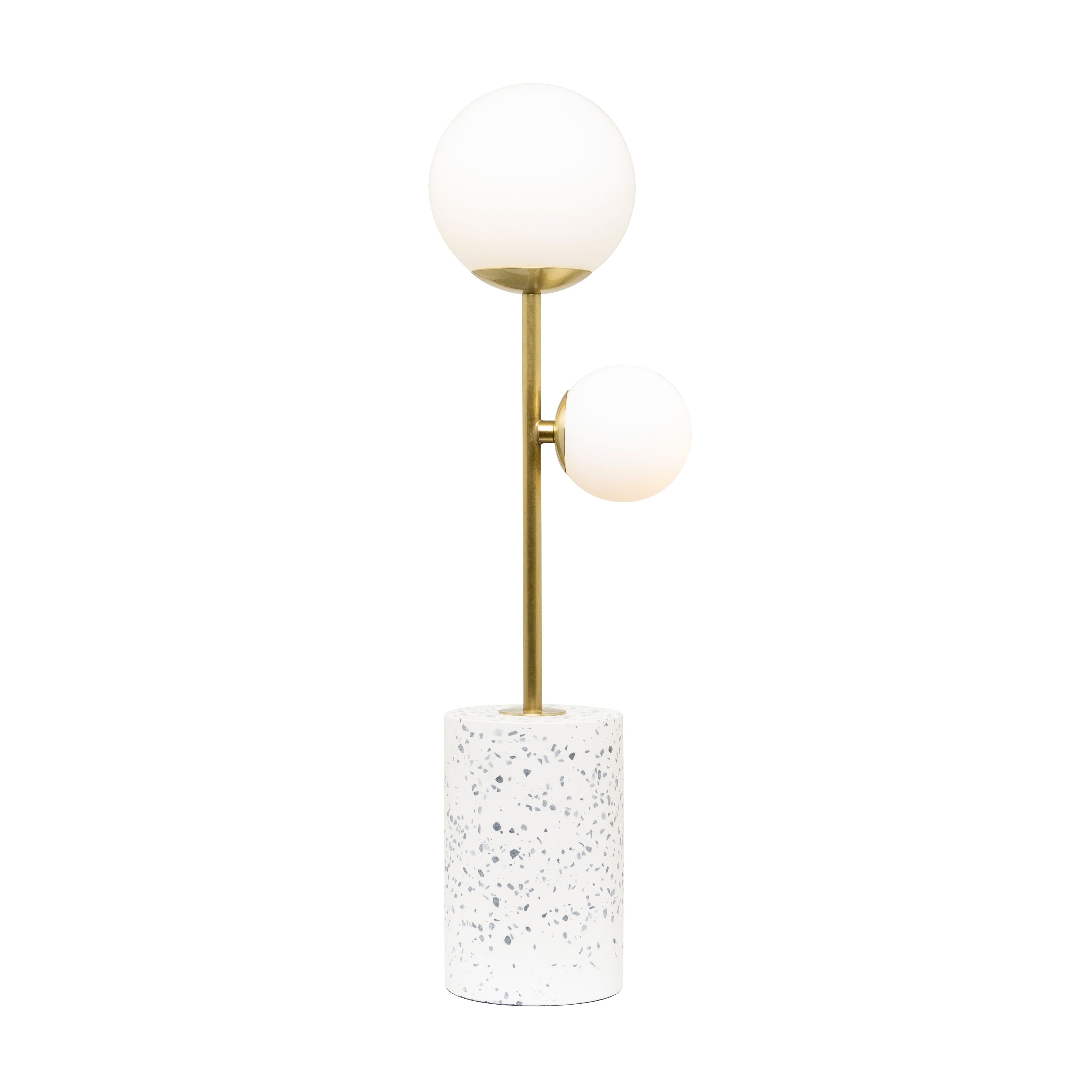 Inlight Jade Brushed Satin Opal Marble effect Table lamp