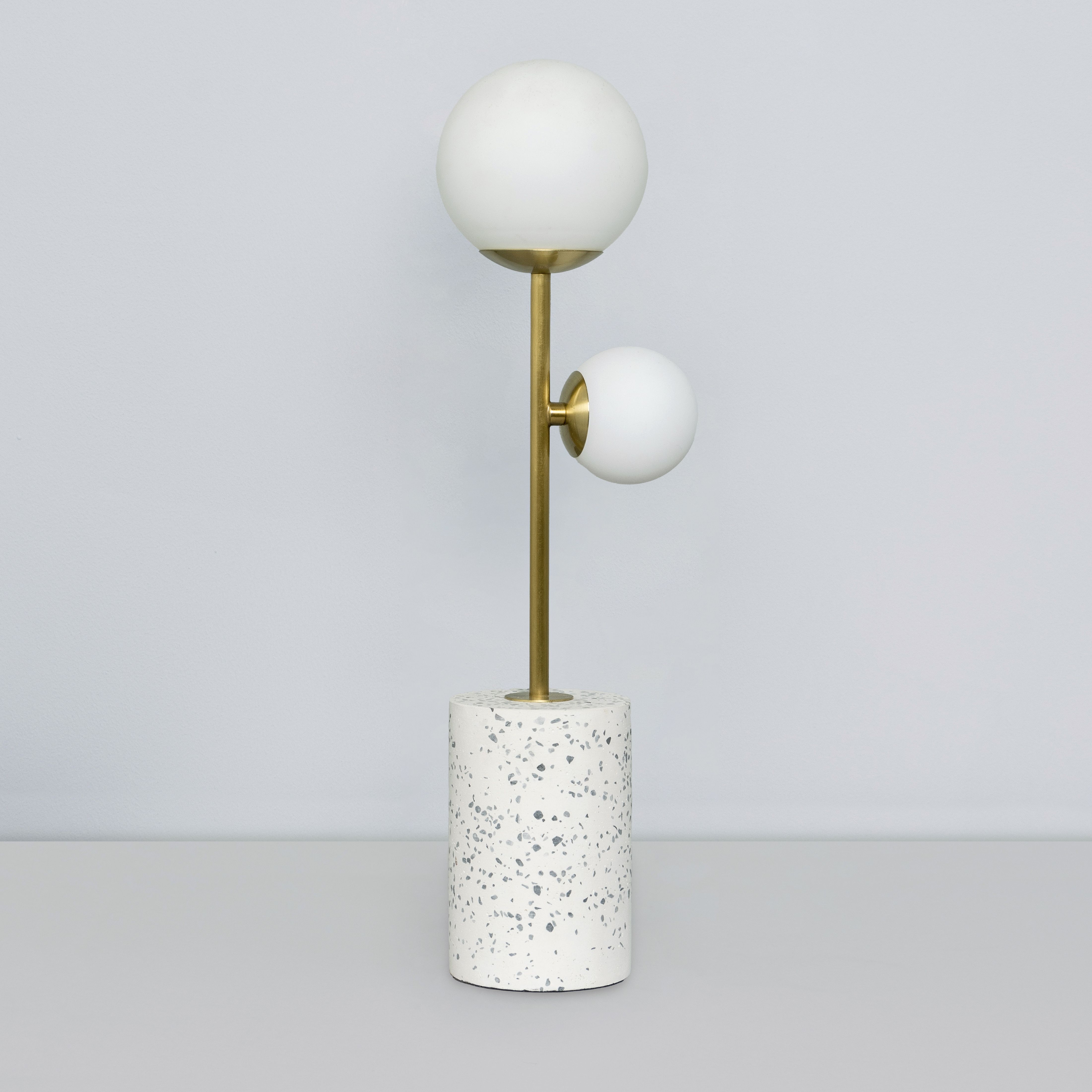 Inlight Jade Brushed Satin Opal Marble effect Table lamp