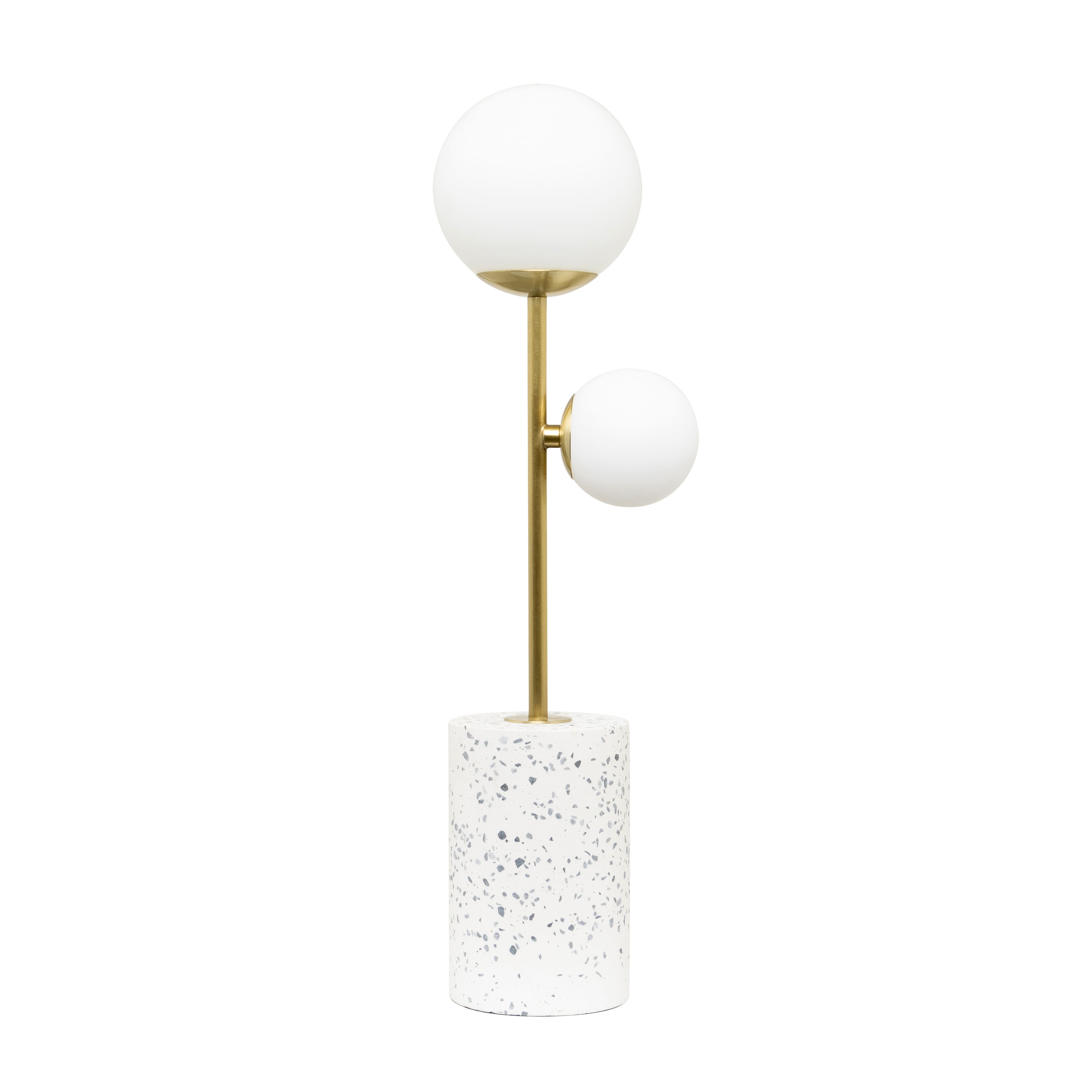 Inlight Jade Brushed Satin Opal Marble effect Table lamp